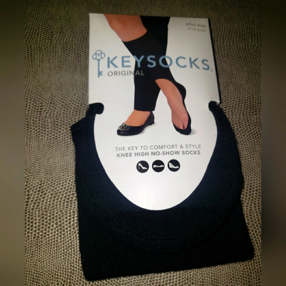 Keysocks black plus size no show socks